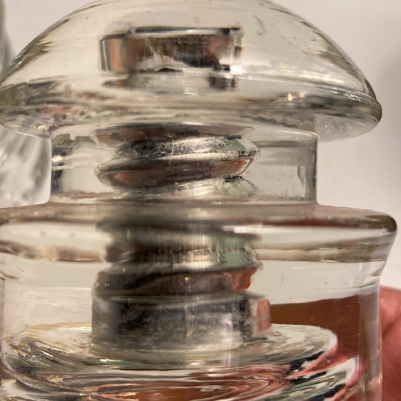 Vintage PYREX Clear Glass Electric Wire Insulators Set of 3 - Picture 6 of 9